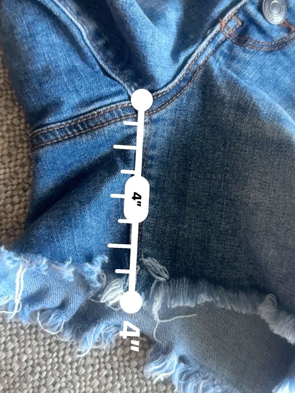 Mudd Blue Distressed High-Rise Button-Fly Denim Shorts - Picture 8 of 10